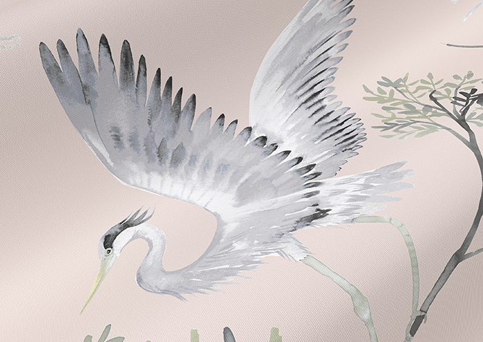 Cranes, Blush Pink - Roller Blind - Image 4